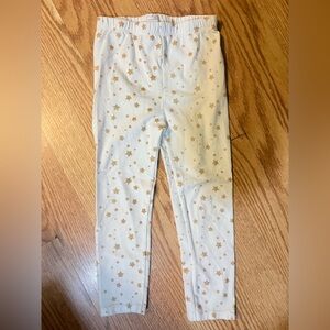 NWOT Mud Pie White and Gold Star Leggings SIZE 4T